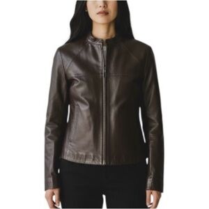 Nice Claup Tokyo Authentic Leather Chocolate Brown Jacket with Red Leather Tag L